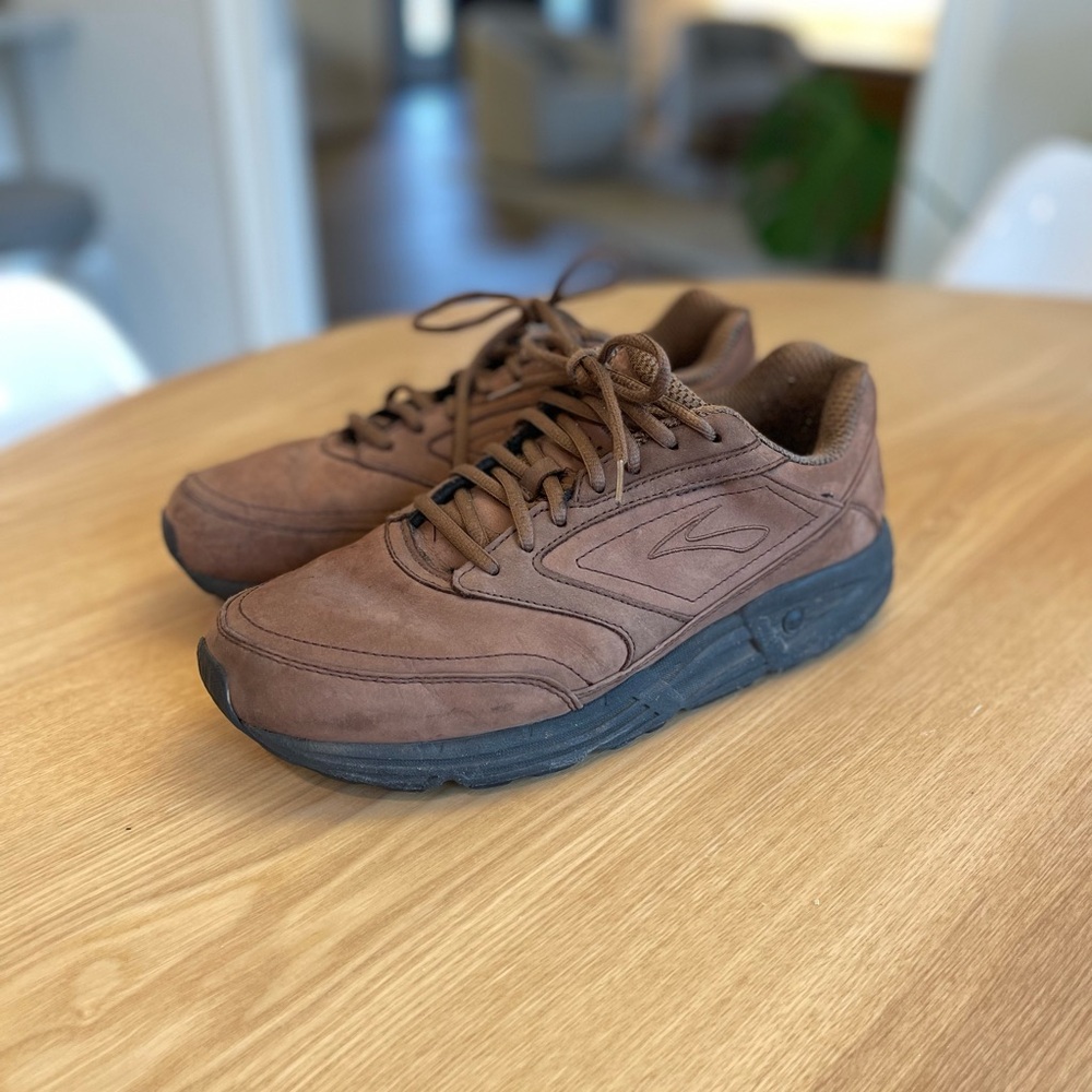 Brooks Men's Addiction Walker Lace-Up Shoes Brown Leather - 11 Extra Wide